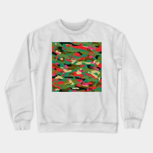 Red, green and black Camouflage Crewneck Sweatshirt